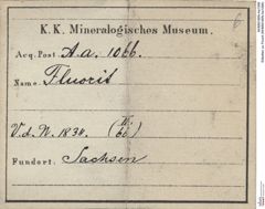 Etiketten zu Fluorit (NHMW-MIN-Aa1066)